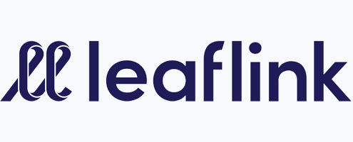 Logo for the company Leaflink. Leaflink is one of many companies that use CannaSpyglass's cannabis data analytics.